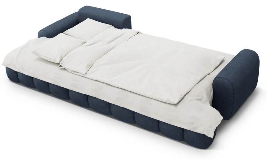 Тъмносин сгъваем/с място за съхранение ъглов диван (ляв ъгъл) Linz – Cosmopolitan Design