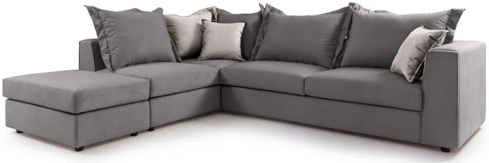 Ъглов диван Broadway-Сив-Ляв