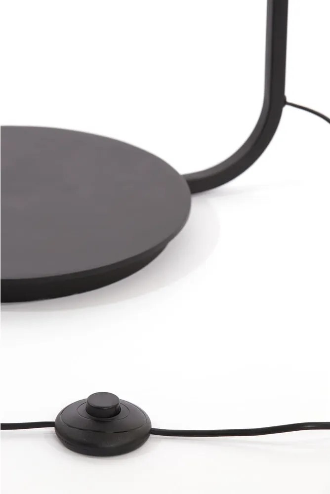 Подова лампа с текстилен абажур в матово-черен и естествен цвят (височина 164 cm) Lyra – Light &amp; Living