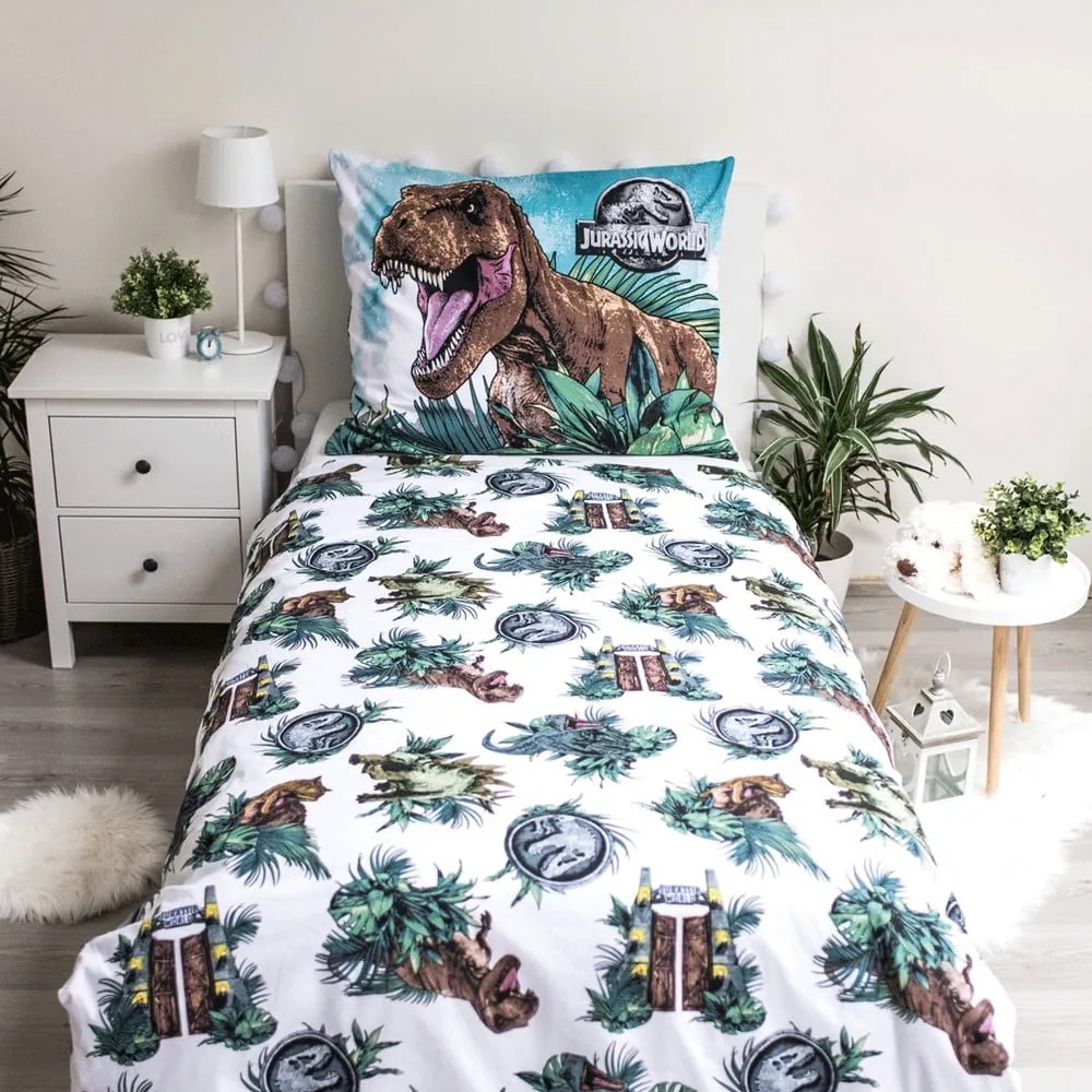Детско памучно спално бельо със светещ ефект , 140 x 200 cm Jurský Svět - Jerry Fabrics