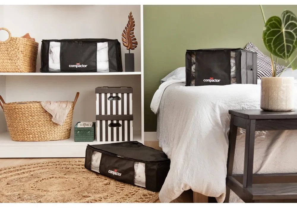 Черна кутия за съхранение на дрехи XXL 3D Medium, 125 л Black Edition - Compactor