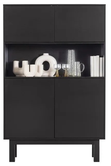 Черен шкаф от борова дървесина 110x170 cm Finca - WOOOD