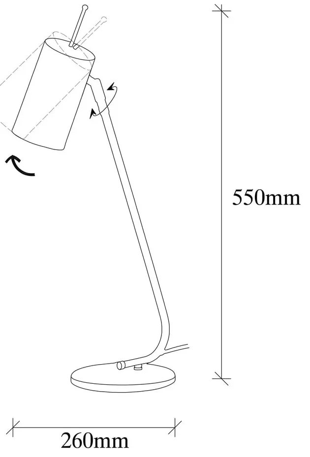 Бяла настолна лампа с метален абажур (височина 55 cm) Sivani – Opviq lights