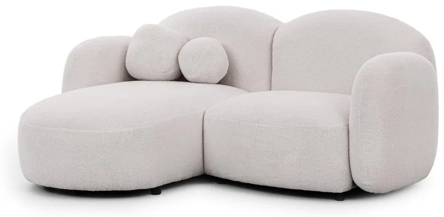 Кремав ъглов диван от прежда с примки от букле (ляв ъгъл) Orbit – Ropez