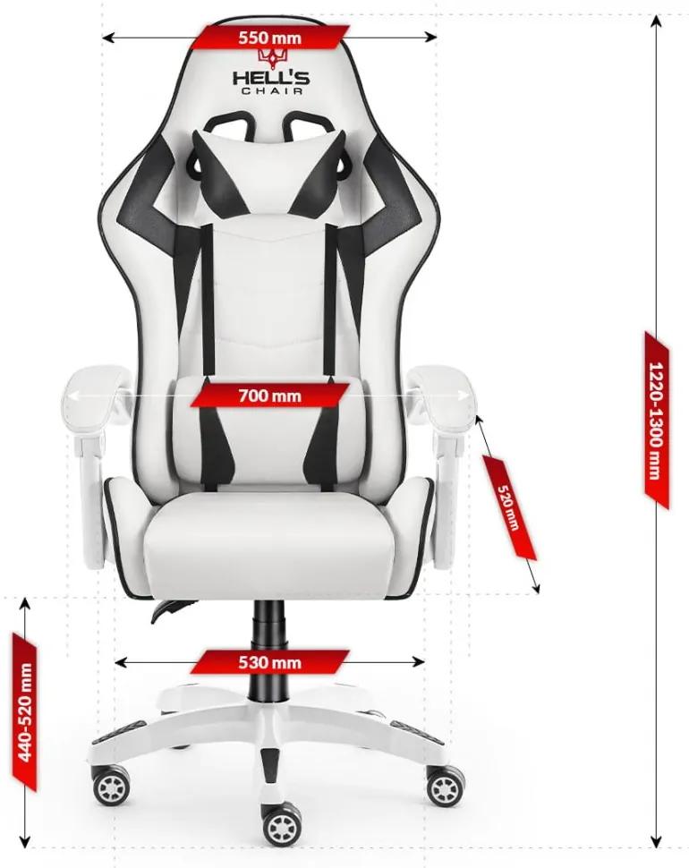 Геймърски стол HC-1007 бял с черни детайли