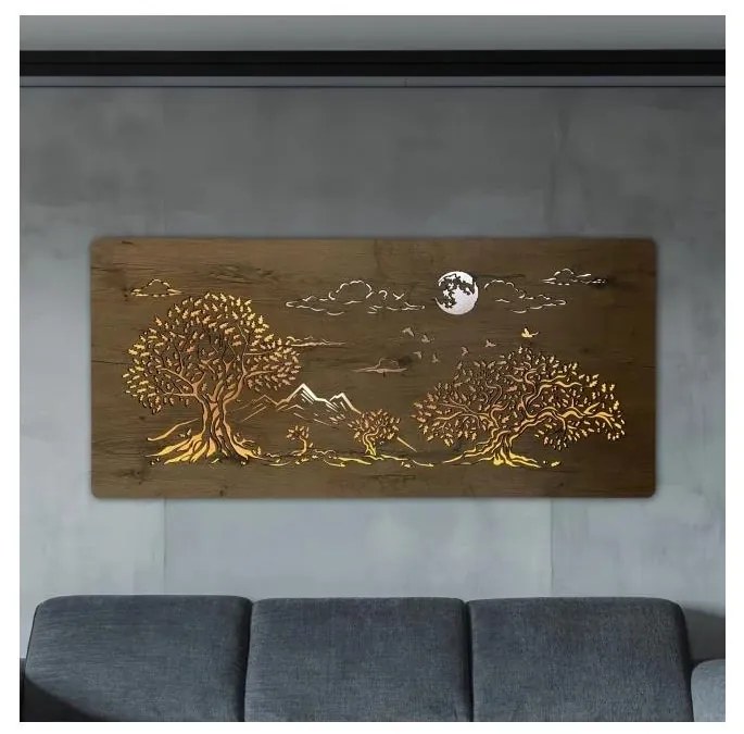 Li-Go 5478/DUB2 - димируема настенна LED декорация LED/24W/230V 130x60 cm дъб