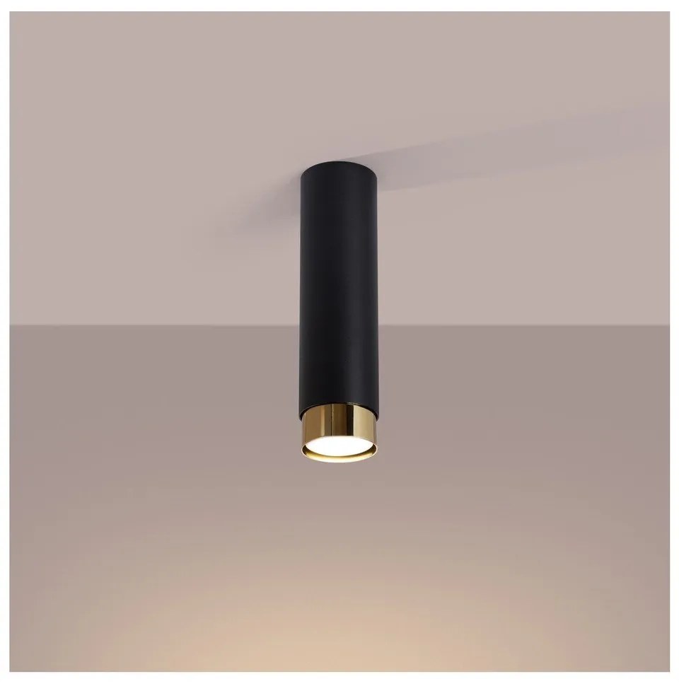 Осветително тяло за таван в черен и златист цвят Crown – Sollux