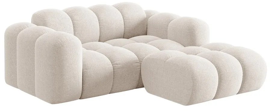 Кремав шенилов ъглов диван (десен ъгъл) Treno – Cosmopolitan Design