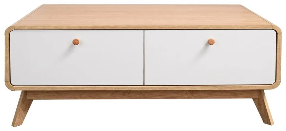 Бяла/естествена маса за телевизор от декор от дъб 100x40 cm Caitlin – Støraa