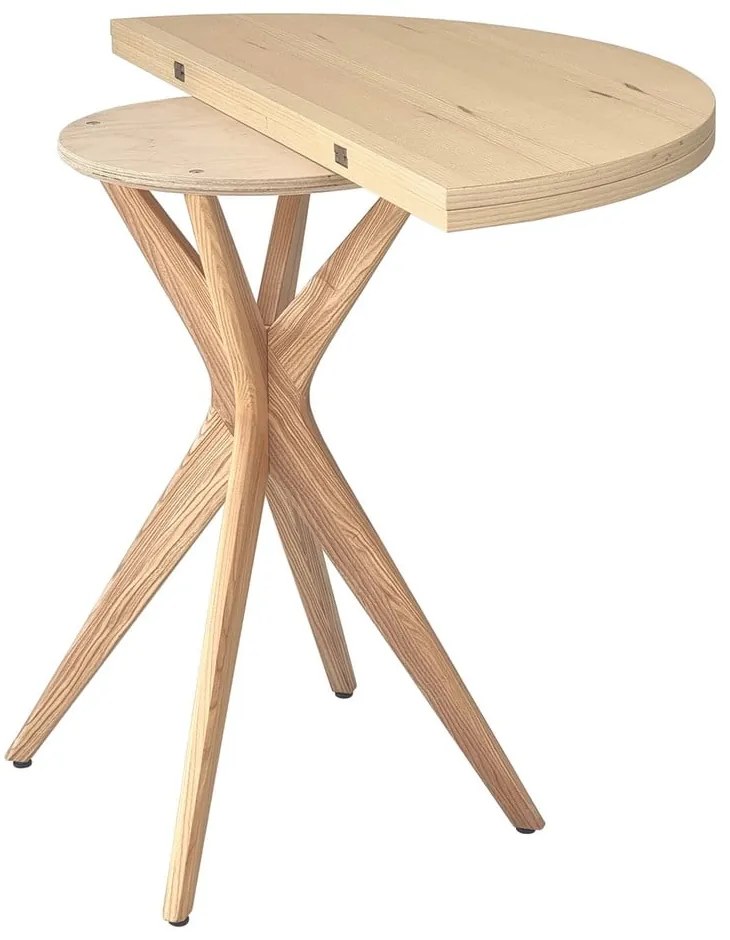 Кръгла сгъваема трапезна маса с ясенов плот 45x90 cm Jubi – Ragaba