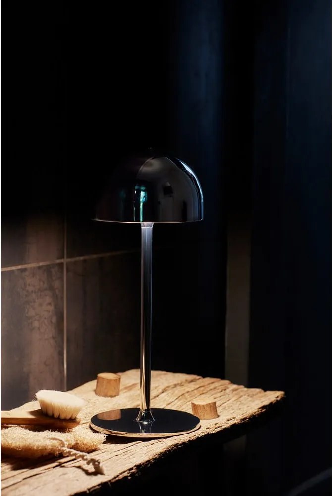 Тъмносива LED настолна лампа с дистанционно управление с метален абажур (височина 30 cm) Tim – Sirius