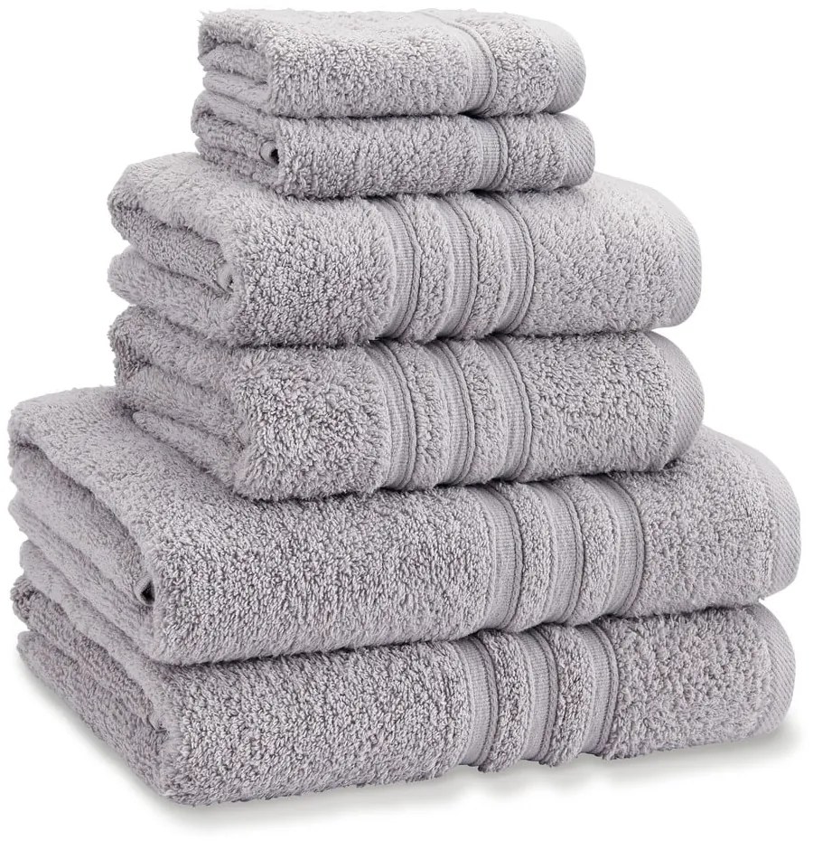 Светлосиви памучни хавлии и кърпи за баня в комплект от 6 бр. от тери Zero Twist – Catherine Lansfield