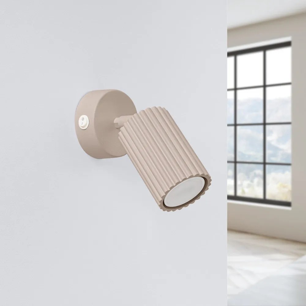 Кафяво-сив метален прожектор 8x16 cm Gleam – Sollux