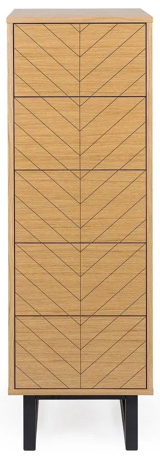 Комод с чекмеджета от дъб Camden Herringbone, 40 x 123 cm Mora - Woodman
