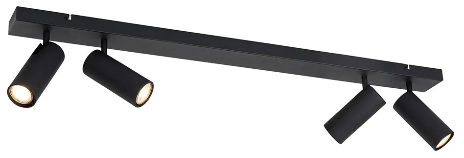 Интелигентен таванен прожектор черен 4-светлини регулируем вкл. 4 Wifi GU10 50mm - Renna