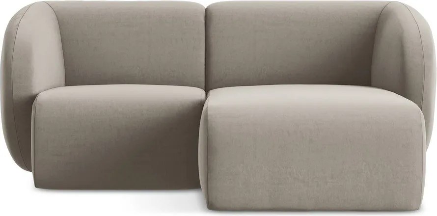 Светлокафяв кадифен ъглов диван (десен ъгъл) Lani – Makamii