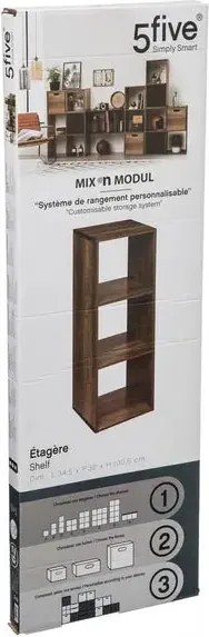 Рафт 5five Mix'n Modul Industrial, 3 отделения, Дърво
