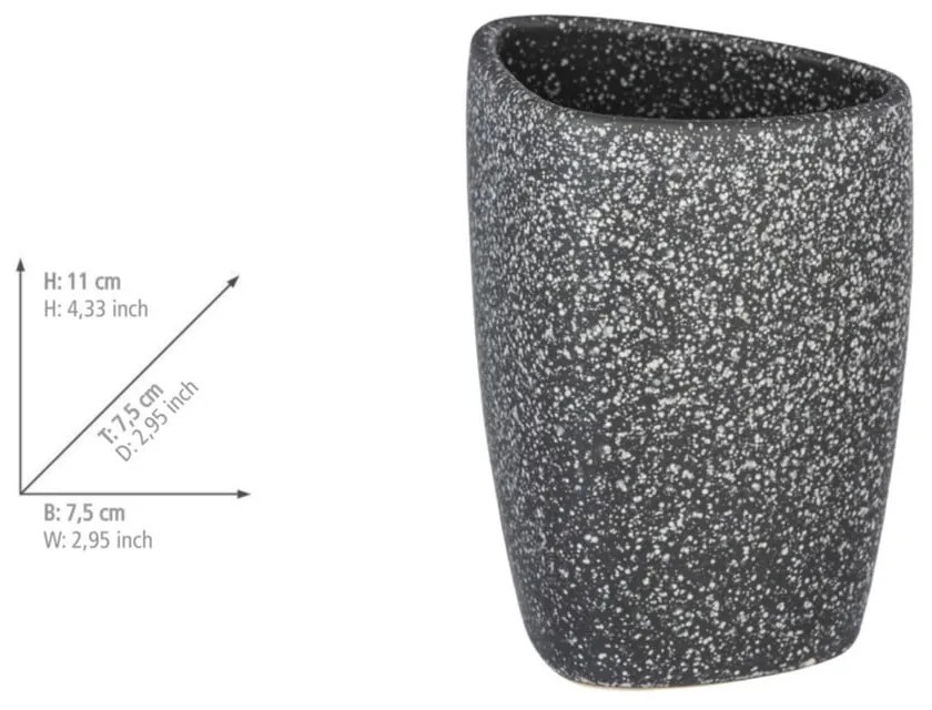 Сива керамична чаша за четки за зъби Pion - Wenko