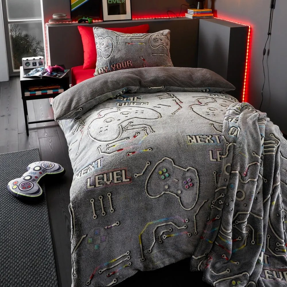 Бебешка възглавница със светещ ефект от микроплюш Game Over – Catherine Lansfield