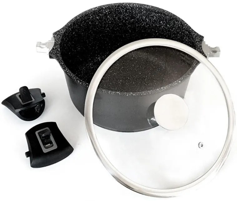 Тенджера с махащи се дръжки ZEPHYR ZP 4318, Мраморно покритие, Индукция - 24x12.5 cm / 4.3 L