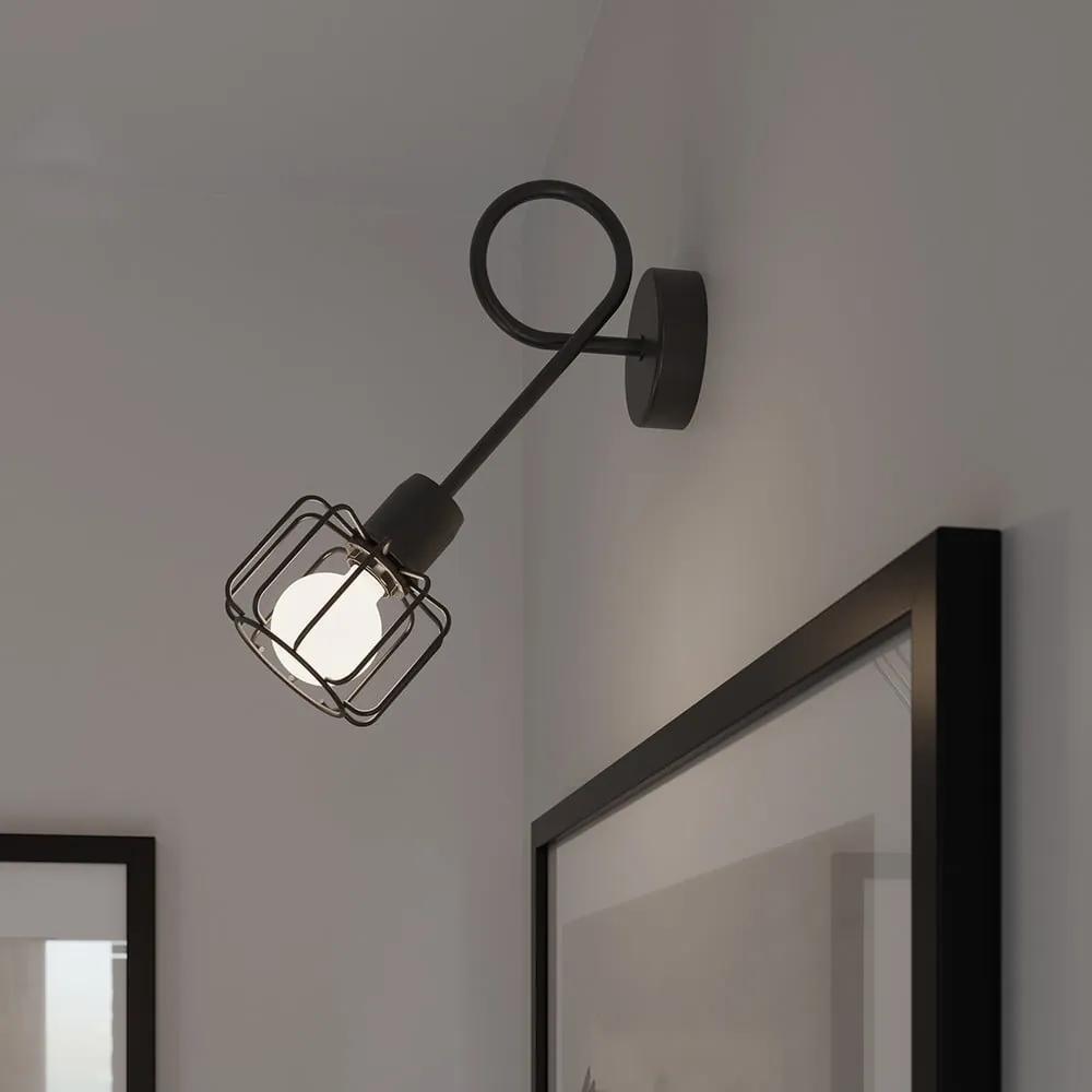 Черна стенна лампа ø 10 cm Salom - Nice Lamps