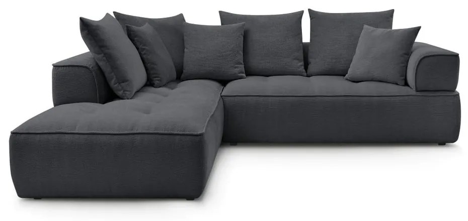 Тъмносив шенилов ъглов диван (ляв ъгъл/L форма) Whesley – Bobochic Paris