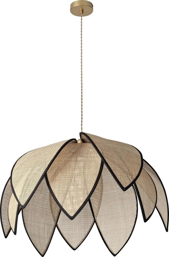 Osram - Полилей на кабел DECOR RATTAN 1xE27/15W/230V Ø 67 см бежов/черен