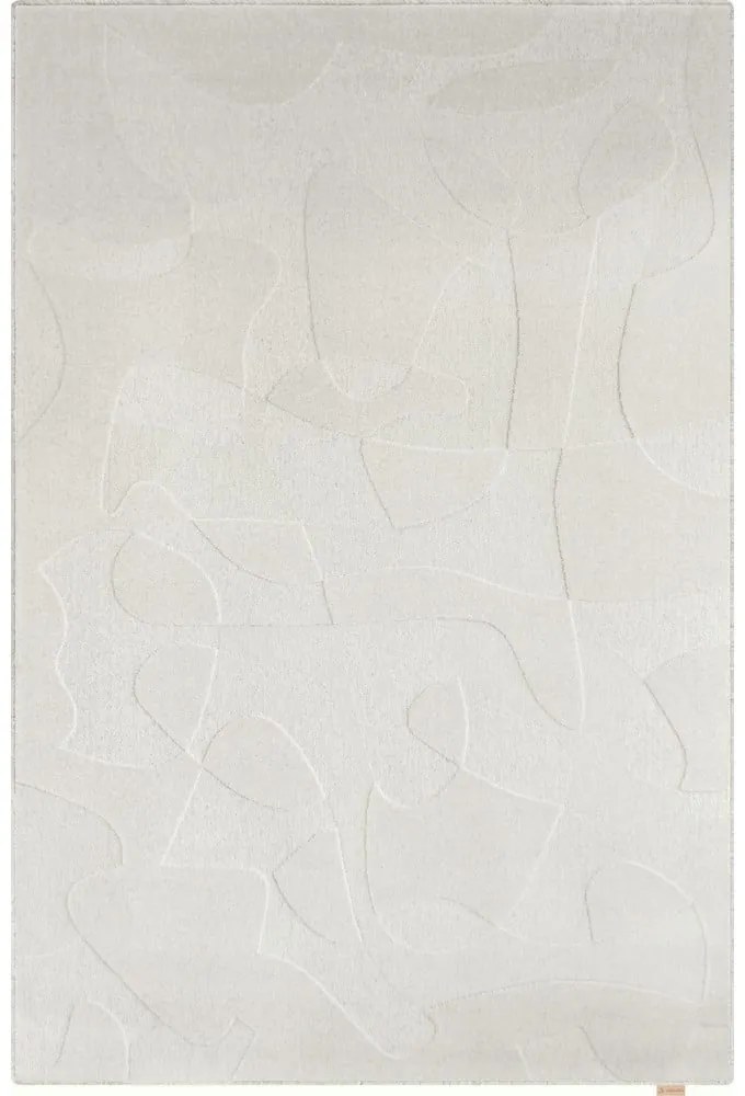 Светлосив вълнен килим 133x190 cm Morphic Botanica – Agnella