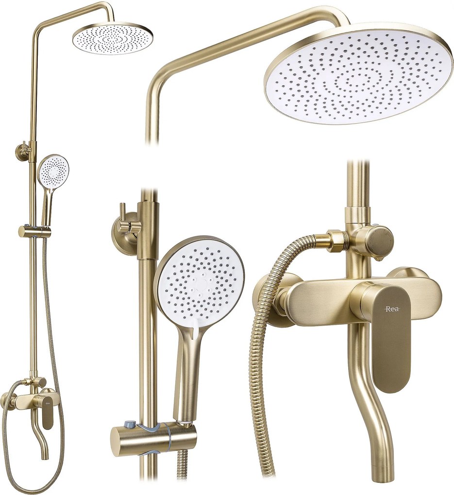 Комплект за душ REA DROP Brush Gold
