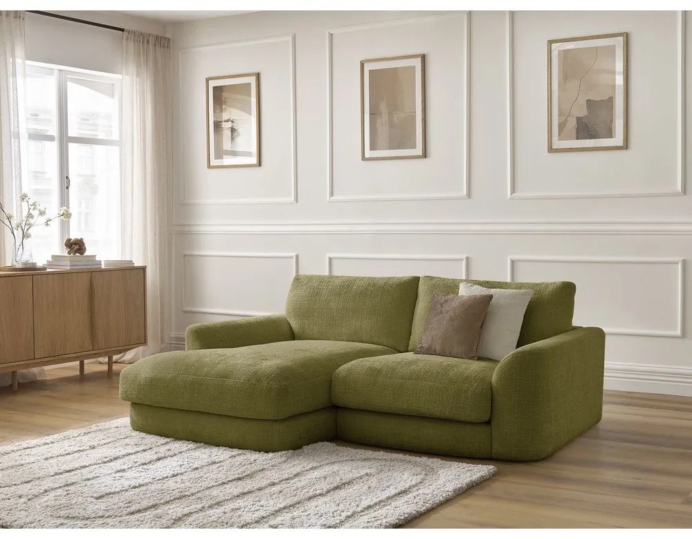 Шенилов ъглов диван в цвят каки (ляв ъгъл) Leonore – Bobochic Paris