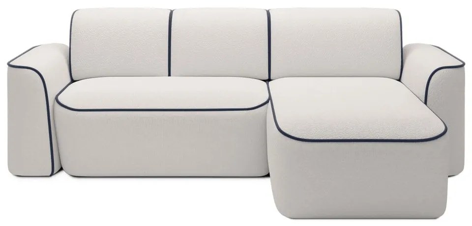 Син/кремав ъглов диван от прежда с примки от букле (десен ъгъл) Ume – ELTAP