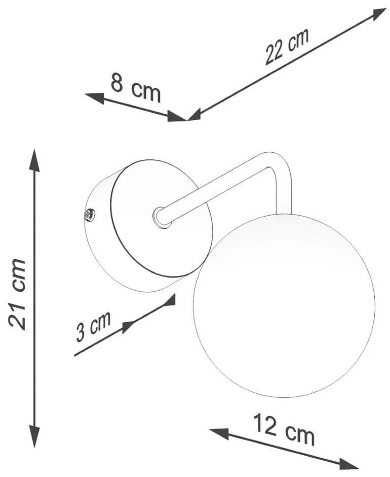 Черно-бяла стенна лампа Beam – Sollux
