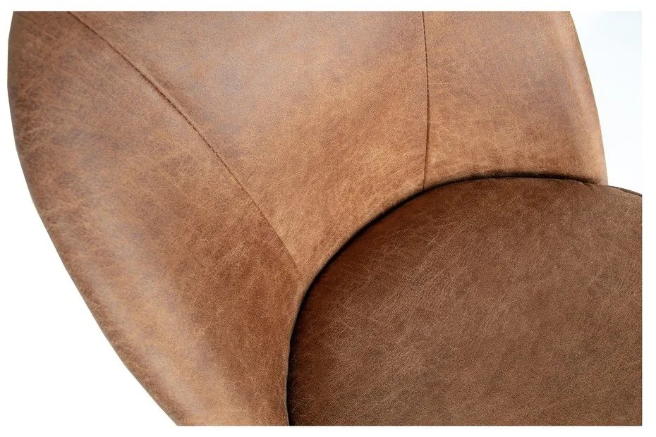 Кожени трапезни столове в комплект 2 бр. в цвят кафяв коняк Vogue – WOOOD