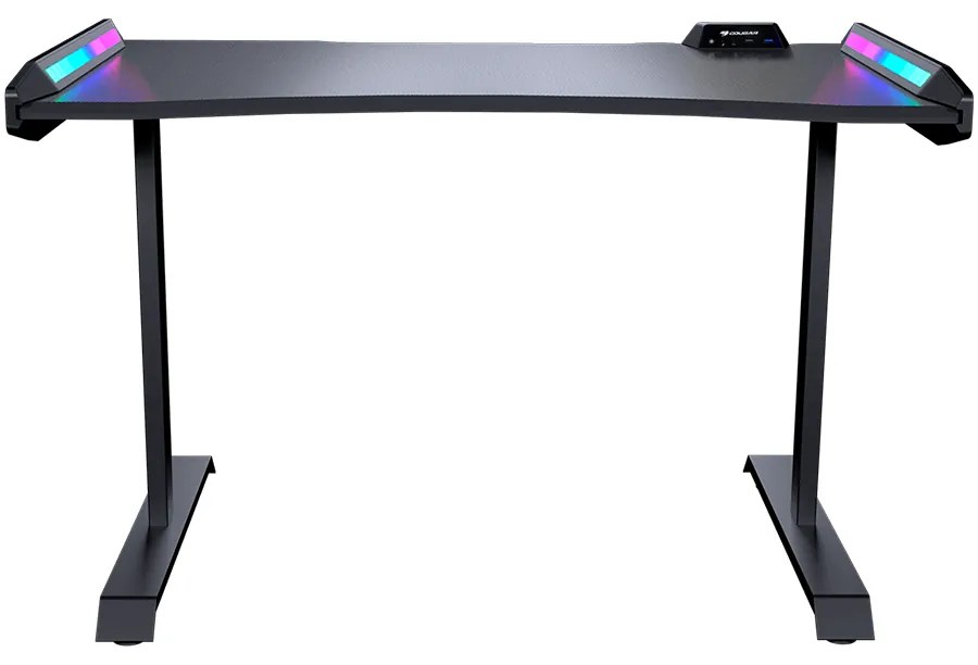 COUGAR Mars 120 Gaming Desk, USB 3.0 x 1/ USB 2.0 x 1/ 3.5mm Audio jack x 2/RGB button, 1250x810x740(mm), Ergonomic & Scratch Resistant Gaming Space, Carbon Fiber Texture, Multifunctional Design, Dual-sided ARGB, Welded Steel Frame, Maximum Stability