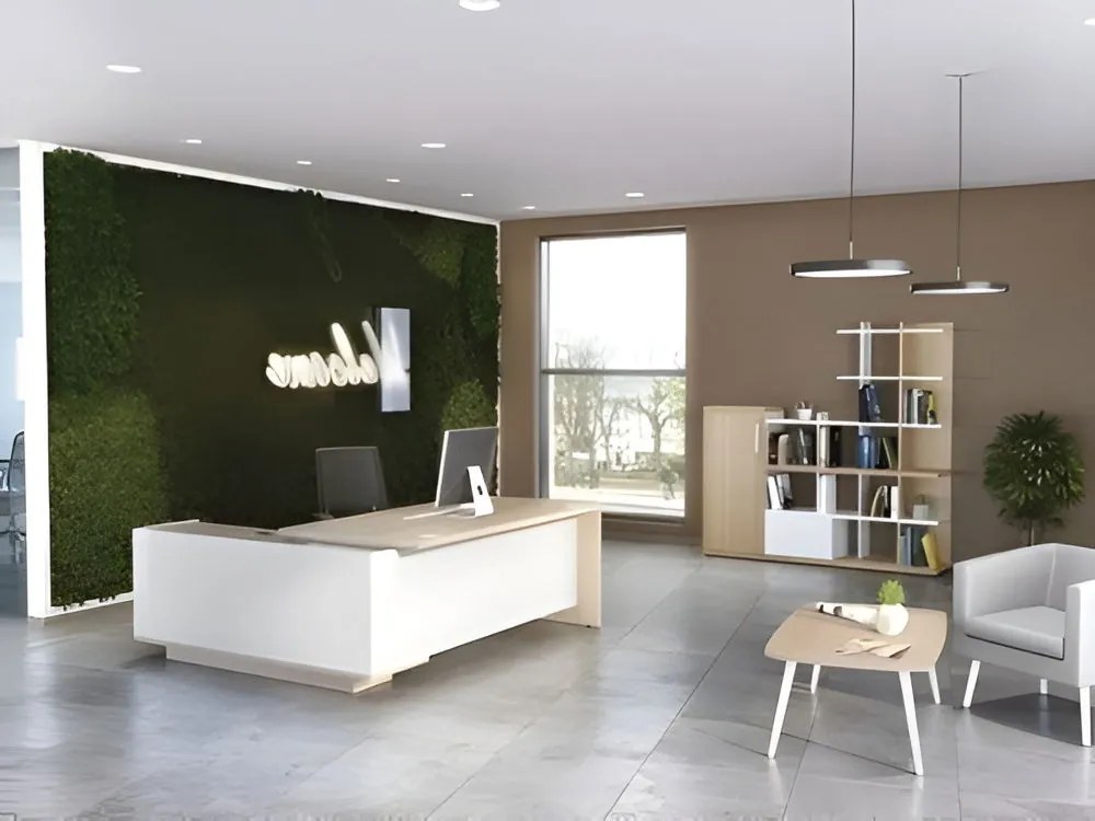 Ъглово бюро Marbrand-Right-Sonoma-Leuko-Дължина:200cm