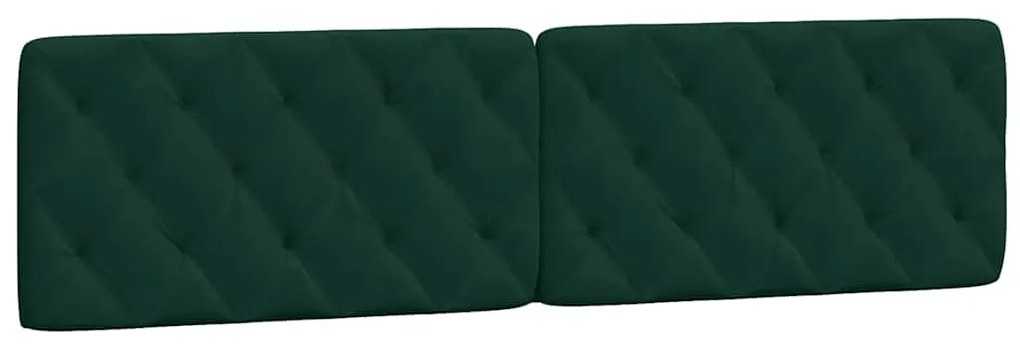 374750 vidaXL Мека табла за легло, тъмнозелена, 200 см, кадифе