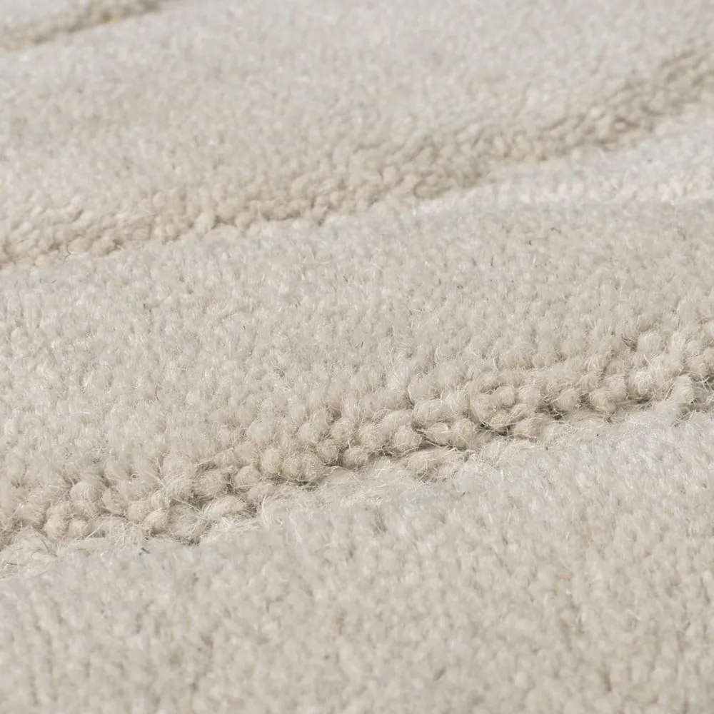 Кремав ръчно изработен вълнен кръгъл килим ø 160 cm Mesmerise Natural – Flair Rugs