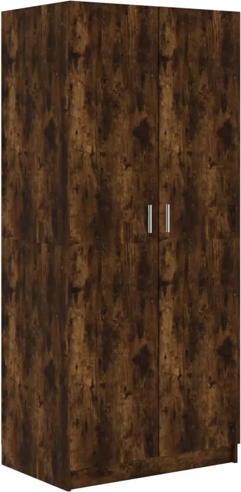 815351 vidaXL Гардероб, опушен дъб, 80x52x180 см, инженерно дърво
