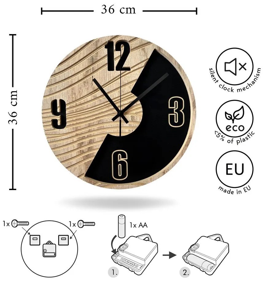 Стенен часовник ø 36 cm Ryan – Styler