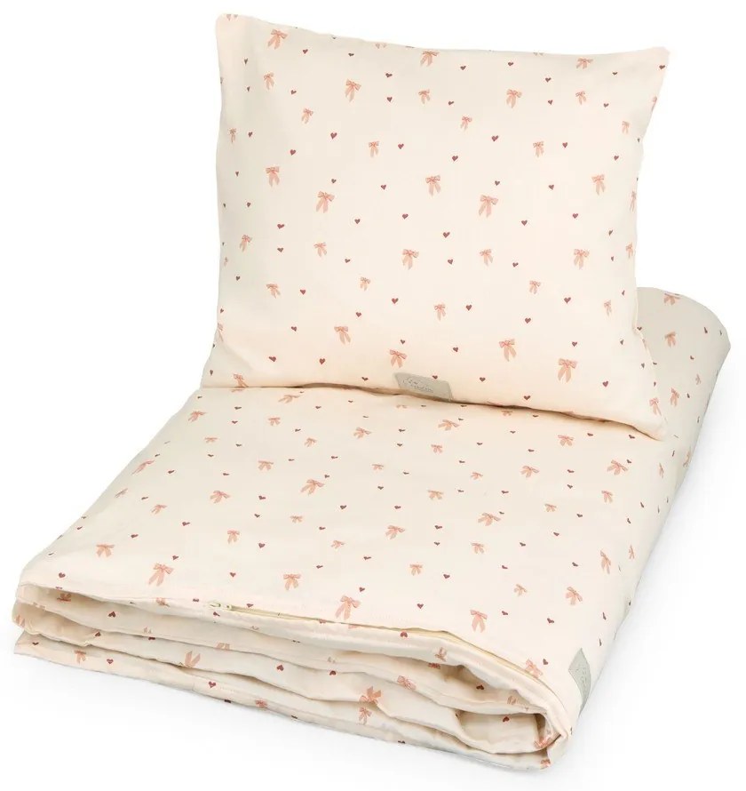 Светложълто/розово детско спално бельо от органичен памук 100x140 cm Bows – Cam Cam Copenhagen