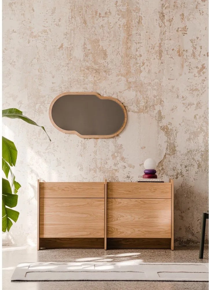 Скрин от декор от дъб в естествен цвят 146x76x51 cm Hido – noo.ma