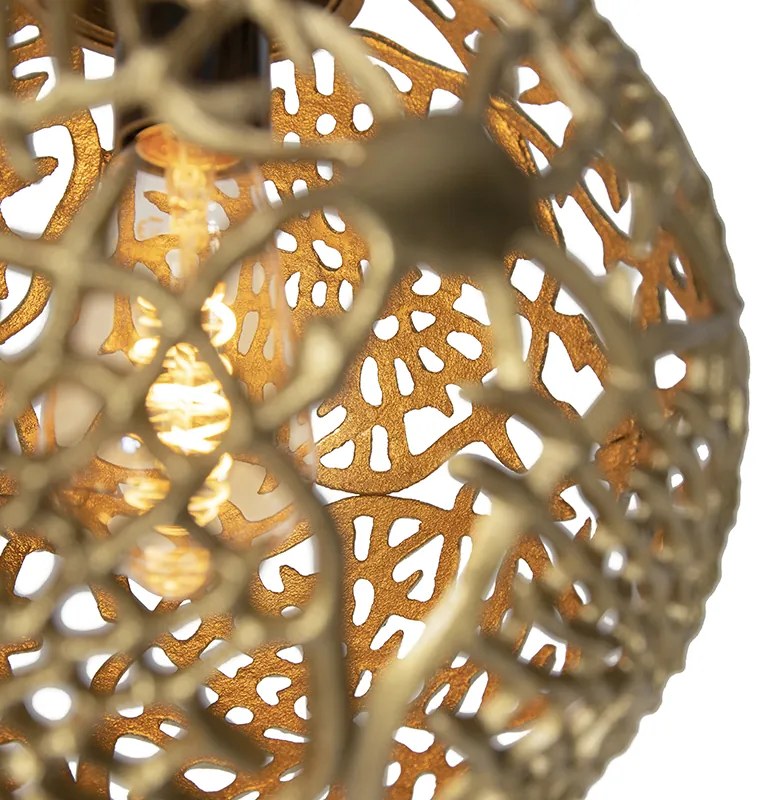 Висяща лампа в стил арт деко златна кръгла 3-светлина - Maro