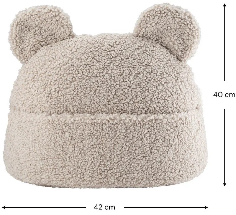 Светлокафява детска възглавница за диван от букле Teddy Pouch – Wigiwama