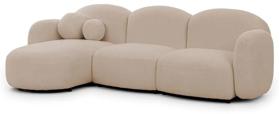 Светлокафяв ъглов диван от букле (ляв ъгъл) Orbit – Ropez