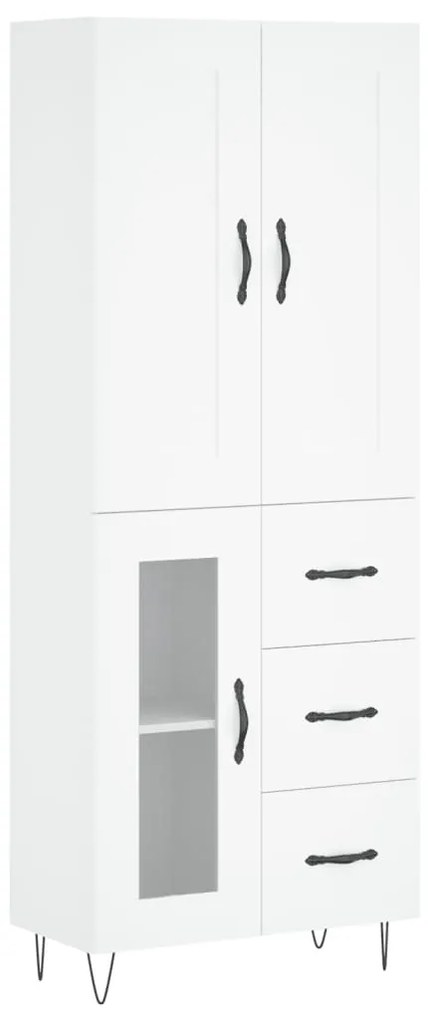 3199969 vidaXL Висок шкаф, бял, 69,5x34x180 см, инженерно дърво