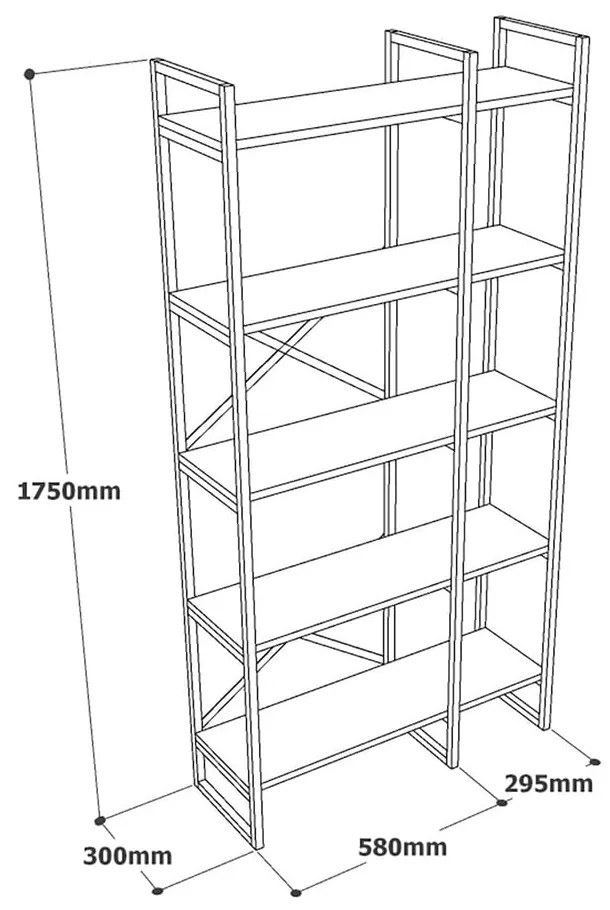 Бял/златен рафт 87,5x175 cm Monica - Kalune Design