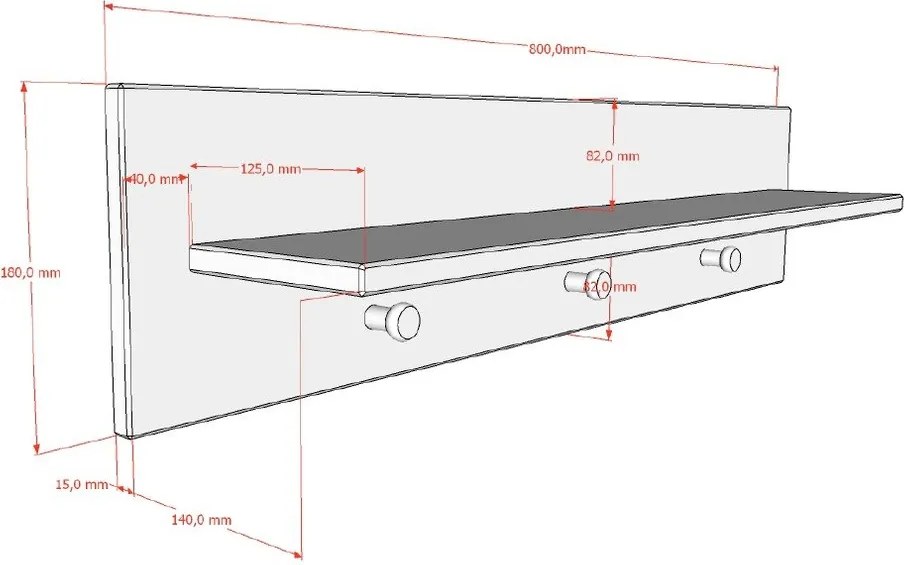 Бежова стенна детска закачалка 80x18 cm Sezane – Vipack