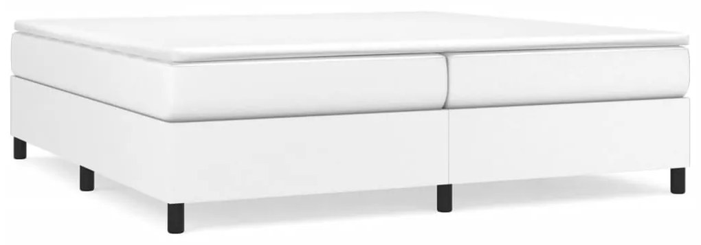 3121066 vidaXL Рамка за легло с пружини бяла 200x200 см изкуствена кожа