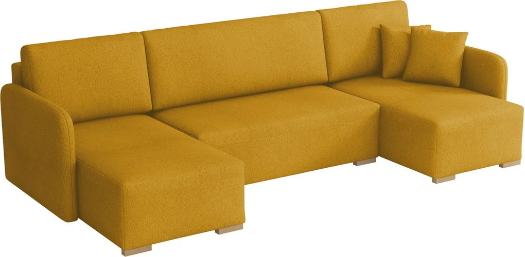 Ъглов диван Комо U-жълт