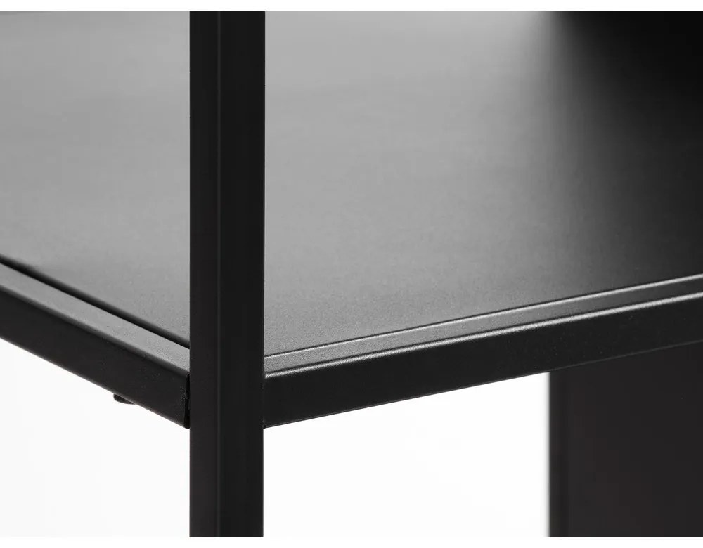 Черна метална етажерка за книги 80x138 cm Malibu - Unique Furniture